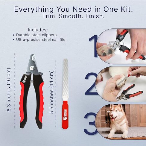 Professional Dog Nail Clippers for Large Dogs - with Safety Guard & Ergonomic Easy Grip, Dog Nail Trimmer for Large Dogs Nail Clippers and Safe Cat Nail Clippers - for Precise Grooming in Kuwait