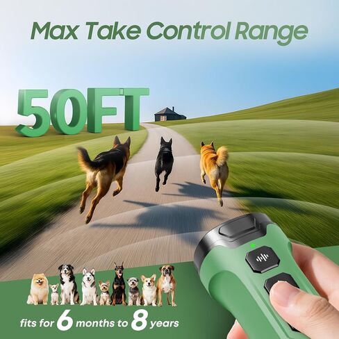 Dog Bark Deterrent Devices - Humane & Effective Training Dog, Stop No More Barking with 3X Ultrasonic Emitters (Green) in Kuwait
