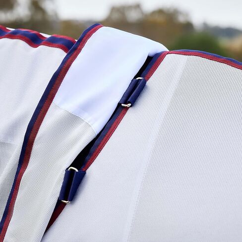 WeatherBeeta ComFiTec Airflow Fly Sheet Detach-A-Neck, Grey/Navy/Burgundy, 81" in Kuwait