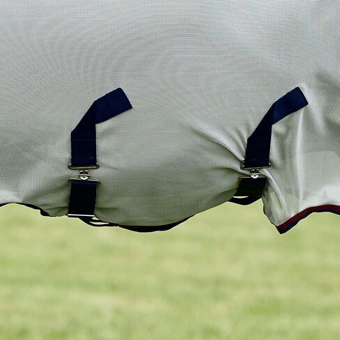WeatherBeeta ComFiTec Airflow Fly Sheet Detach-A-Neck, Grey/Navy/Burgundy, 81" in Kuwait