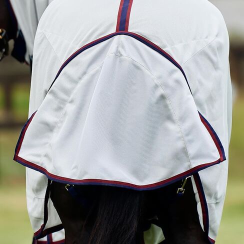 WeatherBeeta ComFiTec Airflow Fly Sheet Detach-A-Neck, Grey/Navy/Burgundy, 81" in Kuwait