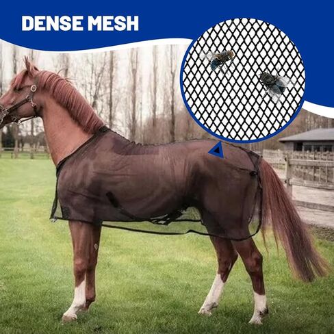 La La Pet Breathable Horse Fly Sheet Mesh Horses Body Cover to Prevent Bites Cooler Equine Sheet for Summer Lightweight Equestrian Equipment with Adjustable Straps in Kuwait