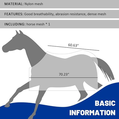 La La Pet Breathable Horse Fly Sheet Mesh Horses Body Cover to Prevent Bites Cooler Equine Sheet for Summer Lightweight Equestrian Equipment with Adjustable Straps in Kuwait