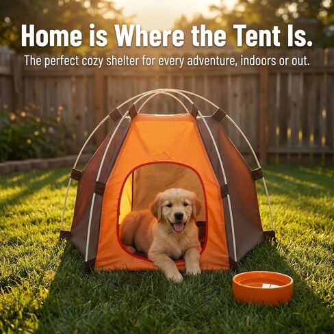 Mobestech Portable Foldable Dog Tent Waterproof Oxford Cloth Small Dog House Indoor Outdoor Pet Camping Tent Kennel for Puppies Kittens Cats in Kuwait