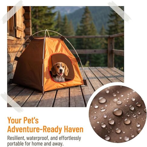Mobestech Portable Foldable Dog Tent Waterproof Oxford Cloth Small Dog House Indoor Outdoor Pet Camping Tent Kennel for Puppies Kittens Cats in Kuwait