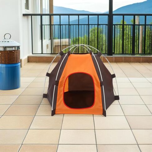 Mobestech Portable Foldable Dog Tent Waterproof Oxford Cloth Small Dog House Indoor Outdoor Pet Camping Tent Kennel for Puppies Kittens Cats in Kuwait