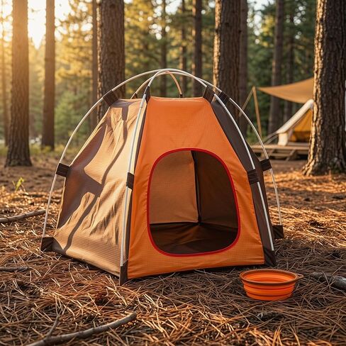 Mobestech Portable Foldable Dog Tent Waterproof Oxford Cloth Small Dog House Indoor Outdoor Pet Camping Tent Kennel for Puppies Kittens Cats in Kuwait