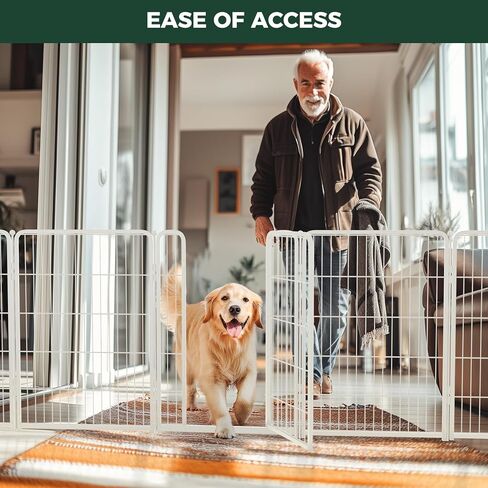 FXW Homeplus Unleashed Indoor Dog Playpen - Stress-Free and Safe Play, Heavy Duty 40 Inch 32 Panels Dog Pen for Medium and Large Dogs, White│Patented in Kuwait