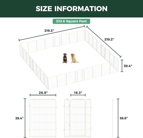 FXW Homeplus Unleashed Indoor Dog Playpen - Stress-Free and Safe Play, Heavy Duty 40 Inch 32 Panels Dog Pen for Medium and Large Dogs, White│Patented in Kuwait