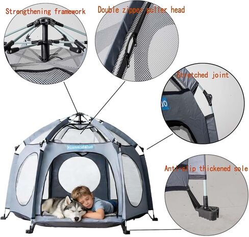 Pop-up pet Tent that Doesn't Require Setup and can be Quickly Opened into a Hexagonal pet shelter. Suitable for Large, Medium and Small Cats and Dogs. in Kuwait