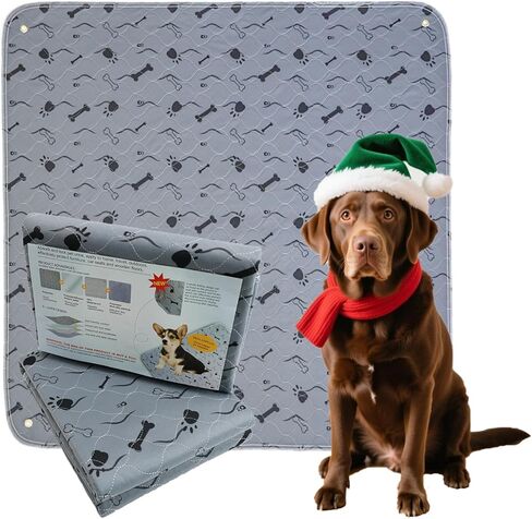 Washable Dog Pee Pad, Heavy Absorbency,Gray, Pack of 2, Waterproof Bed Pads, Puppy Training, Reusable Pet Training Mat in Kuwait