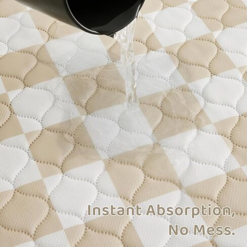 2 Pack Beige Checkered Washable Pee Pads for Dogs, Checkered Reusable Dog Pee Pads, for Puppy Playpen, Crate, Whelping Box, Potty Training, Cute Aesthetic Absorbency, Leak-Proof Non-Slip in Kuwait
