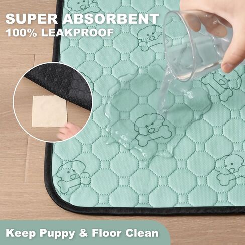 وسادات تبول للكلاب قابلة للغسل، مقاس 45.72 سم × 60.96 سم، عبوتان من وسادات تدريب الجراء قابلة لإعادة الاستخدام، فائقة الامتصاص ومقاومة للماء ومانعة للتسرب، قاعدة غير قابلة للانزلاق، وسادات إنجاب شديدة التحمل للقفص، روضة الأطفال، السرير، الأرضية باللون الأ in Kuwait