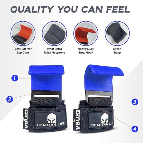 Weight Lifting Hooks Heavy Duty Power Lifting Wrist Straps Pull Ups Deadlift Grips Power Lifting Hooks Padded Workout Straps for Weightlifting Gym Gloves for Men & Women in Saudi Arabia