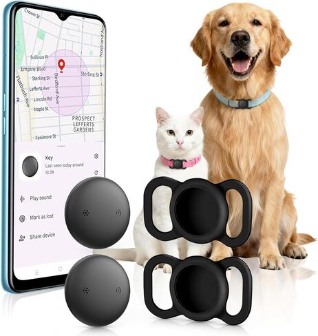 Android GPS Dog Collar, Mini Dog GPS Tracker, Smart Pet Activity Tracker, No Subscription, GPS Cat Collar Google Certified Finder, Anti-Lost, Finder Tag for Vehicles, Pets, Kids, Items in Kuwait