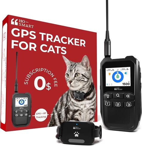 GPS Tracker for Cats, No Monthly Subscription Fee, Real-Time Tracking with Sound & Light Finding, 1500 FT Range, Waterproof Pet Locator Tracks Up to 3 Cats in Kuwait