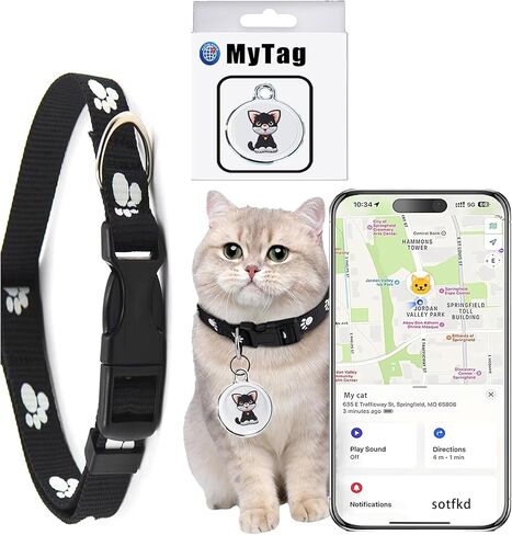 Cat Tracker Collar-Cat GPS Tracker-GPS Tracker for Cats| Dual-System Tracker | Android and iOS Universal | No Monthly Fee | Waterproof | Works with Any Collar in Kuwait