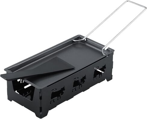 Zerodis Mini Raclette Grill for Home, Portable Non Stick Carbon Steel Cheese Melting Tray Set for Indoor Outdoor Camping Fun in Kuwait