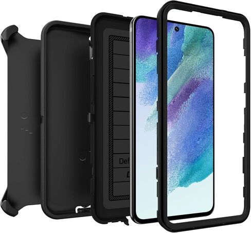 حافظة OtterBox Defender Series لهاتف Samsung Galaxy S21 FE 5G (فقط) - يتضمن مشبك الحافظة - حماية دفاعية ميكروبية - عبوة غير قابلة للبيع بالتجزئة - أرجواني سعيد in Saudi Arabia