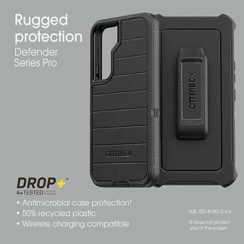 حافظة OtterBox Defender Series لهاتف Samsung Galaxy S21 FE 5G (فقط) - يتضمن مشبك الحافظة - حماية دفاعية ميكروبية - عبوة غير قابلة للبيع بالتجزئة - أرجواني سعيد in Saudi Arabia