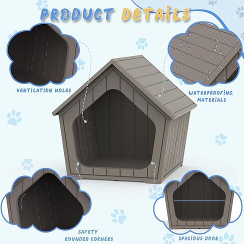 Cat Litter Box Enclosure, Resin Hidden Litter Box Furniture with Air Holes, Outdoor Cat House Weatherproof, Waterproof & Scratch-Resistant, Wide Opening Design for Easy Cleaning, Grey in Saudi Arabia