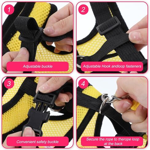 Upgraded Chicken Harness Leash, Chicken Leashes and Harnesses for Geese, Ducks, Geese, and Small Pets(Yellow) in Kuwait