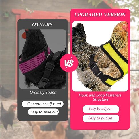 Upgraded Chicken Harness Leash, Chicken Leashes and Harnesses for Geese, Ducks, Geese, and Small Pets(Yellow) in Kuwait