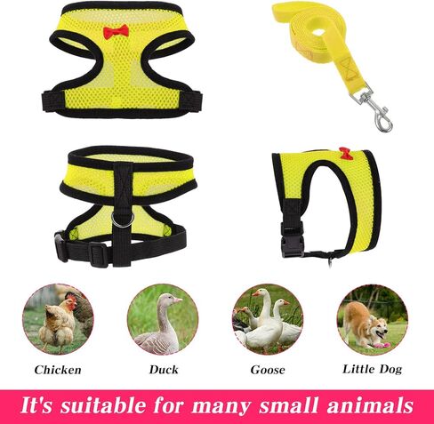 Upgraded Chicken Harness Leash, Chicken Leashes and Harnesses for Geese, Ducks, Geese, and Small Pets(Yellow) in Kuwait