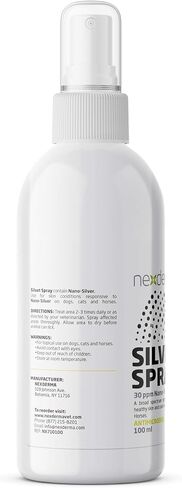 بخاخ NEXDERMA Silvet للعناية بالجروح والبشرة لتنظيف الجروح والجروح والحكة والتهيج والتهابات فراش الأظافر والتهاب الجلد بين الأصابع | لا يسبب اللسع أو الحرق للقطط والكلاب والخيول - 100 مل (عبوة من قطعة واحدة) in Kuwait