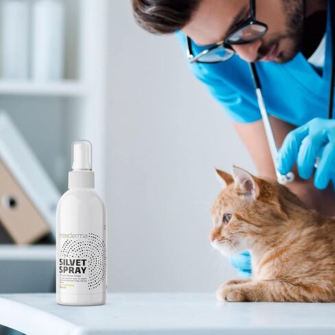 بخاخ NEXDERMA Silvet للعناية بالجروح والبشرة لتنظيف الجروح والجروح والحكة والتهيج والتهابات فراش الأظافر والتهاب الجلد بين الأصابع | لا يسبب اللسع أو الحرق للقطط والكلاب والخيول - 100 مل (عبوة من قطعة واحدة) in Kuwait
