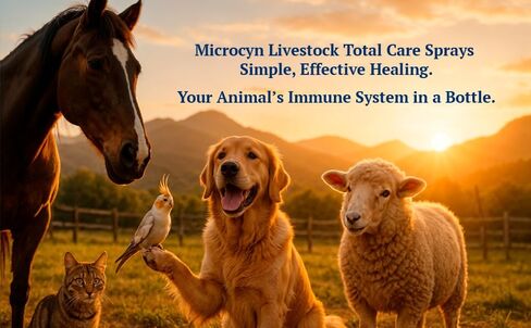 Microcyn الماشية الجلد والجروح هيدروجيل - 16 أوقية حاجز وقائي يحتفظ بالرطوبة للجروح والخدوش والجلد المتهيج - دعم احترافي للمزرعة والمزرعة in Kuwait