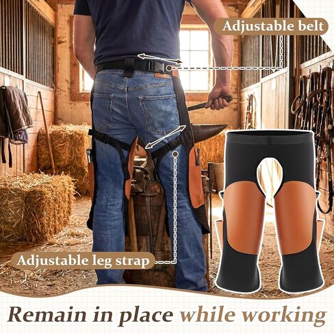 Twistover Professional Farrier Apron for Horseshoeing with Knee Pads & Adjustable Straps, Durable Work Apron for Blacksmiths, Farriers, and Woodworkers in Kuwait