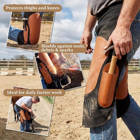 Twistover Professional Farrier Apron for Horseshoeing with Knee Pads & Adjustable Straps, Durable Work Apron for Blacksmiths, Farriers, and Woodworkers in Kuwait