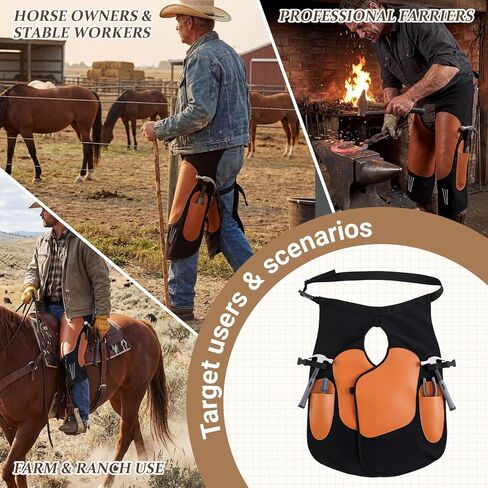 Twistover Professional Farrier Apron for Horseshoeing with Knee Pads & Adjustable Straps, Durable Work Apron for Blacksmiths, Farriers, and Woodworkers in Kuwait