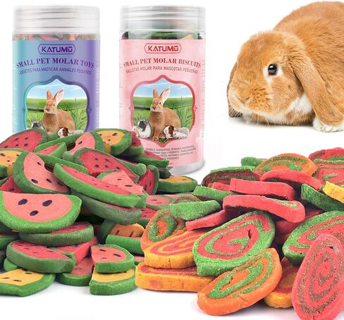 KATUMO Rabbit Toys, 220g / 7.7oz Rabbit Treats Bunny Chews Guinea Pig Molar Treats for Bunny, Hamster, Chinchilla, Gerbil, Other Small Rodents in Kuwait