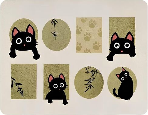 1Pc Cat Pattern Pet Feeding Mat - Absorbent Easy Clean Food Bowl Mat for Kitty and Puppy Mealtime 11.8x15.7in（AB-015） in Kuwait