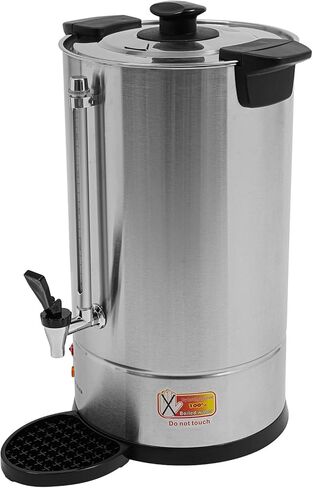 50 Cups Large Capacity Electric Coffee Urn Commercial Coffee Dispenser, 950W 8L(2.11Gal) Double-wall Stainless Steel Hot Water Urn Beverage Dispenser with Water Level Gauge & Drip Tray in Kuwait