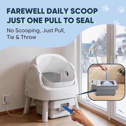 160 Count Cat Litter Box Liners Compatible with PetPivot AutoScooper 11/12 & Cumrige & Fsitego & Fumoi Self Cleaning Litter Box, Cat Litter Liners for Automatic Litter Box, 25.98" x 11.81" in Kuwait