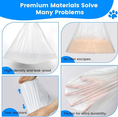 60Pcs Cat litter bags Liners, Drawstring Receptacles Bags Compatible With For Meo. Want Self-cleaning Cat Litter Box MW-SC01 MW-SC02 MW-LR01,Tear-free Leak-proof 18" x 12.6" in Kuwait