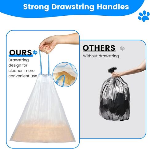 60Pcs Cat litter bags Liners, Drawstring Receptacles Bags Compatible With For Meo. Want Self-cleaning Cat Litter Box MW-SC01 MW-SC02 MW-LR01,Tear-free Leak-proof 18" x 12.6" in Kuwait