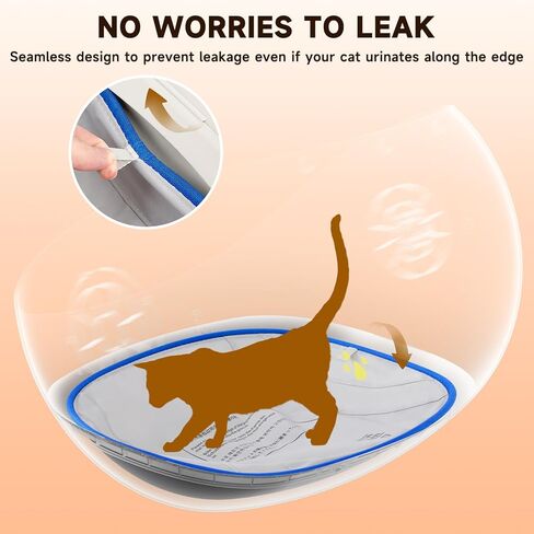 Cat Litter Box Waterproof Pad, Replacement Liners for Self-Cleaning Litter Boxes, White with Blue Trim, 14.96 x 11.81 Inches, Leak-Proof Protection, 2 Pack in Kuwait