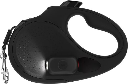 TUG Oval 360° Tangle-Free Retractable Dog Leash | Flashlight Included | Integrated Waste Bag Dispenser Pocket (Small, Black) in Saudi Arabia