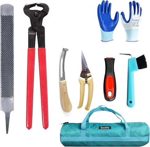 14 Inch Farrier Tools, Professional Farrier Tool Kits Horses Hoof Trimmers Suitable for Hoof Trimming for Horses Cows, Sheep, Donkeys and Other Medium Sized Animals Rasp Hoof Cutter Set in Kuwait