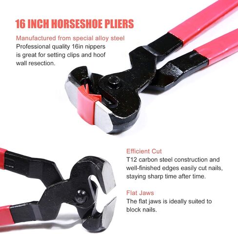 14 Inch Farrier Tools, Professional Farrier Tool Kits Horses Hoof Trimmers Suitable for Hoof Trimming for Horses Cows, Sheep, Donkeys and Other Medium Sized Animals Rasp Hoof Cutter Set in Kuwait