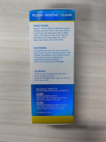 Daiasns Cataract Drops for Dogs, Eye Drops for Eye Infection Treatment, Relieving Itching & Irritation, Vet-Recommended Pink Eyes and Tear Stain Cleaner for Dogs and Cats - 3.38oz in Kuwait