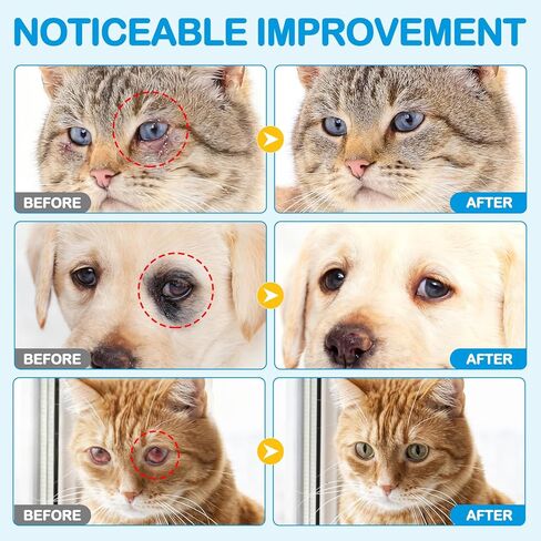 Daiasns Cataract Drops for Dogs, Eye Drops for Eye Infection Treatment, Relieving Itching & Irritation, Vet-Recommended Pink Eyes and Tear Stain Cleaner for Dogs and Cats - 3.38oz in Kuwait