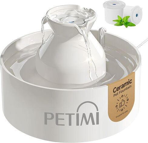 PETIMI Accessories Set (Replacement Filter & Water Pump Sponge) for Pet Water Fountain- 6 pcs Packed Filters and 3 pcs Packed Sponges, Only Fits PETIMI Glass & Ceramic Pet Fountain in Kuwait