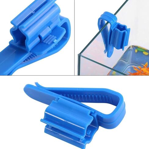 2Pcs Fish Tank Mounting Clip, Adjustable Water Pipe Hose Holder for 0.31"-0.62" Diameter Aquarium Tube, Aquarium Air Pump Accessories (Black) in Saudi Arabia