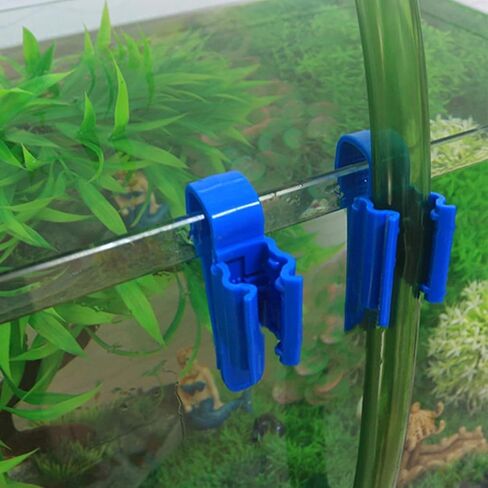 2Pcs Fish Tank Mounting Clip, Adjustable Water Pipe Hose Holder for 0.31"-0.62" Diameter Aquarium Tube, Aquarium Air Pump Accessories (Black) in Saudi Arabia
