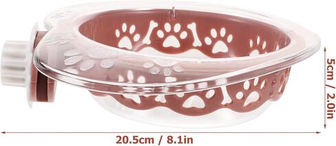 Toyvian Heart-Shaped Hanging Pet Bowl for Dogs and Cats, Small Detachable Water and Food Feeder, Pink Food-Grade Plastic for Crate and Travel Use in Kuwait